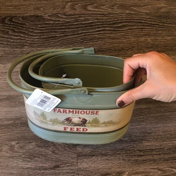 NWT Set of 2 Farm House Container Fall Decor - Picture 2 of 4